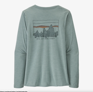 WOMENS LONG SLEEVE CAPILENE COOL DAILY GRAPHICS 70S SKYLINE SHIRT