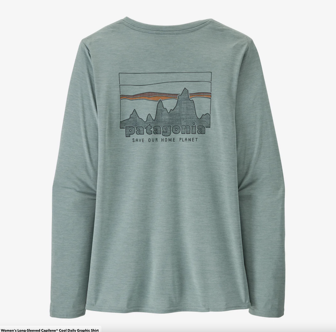 WOMENS LONG SLEEVE CAPILENE COOL DAILY GRAPHICS 70S SKYLINE SHIRT