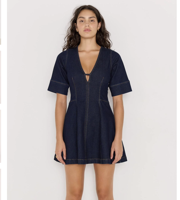CAMILLA DENIM PANEL MINI DRESS