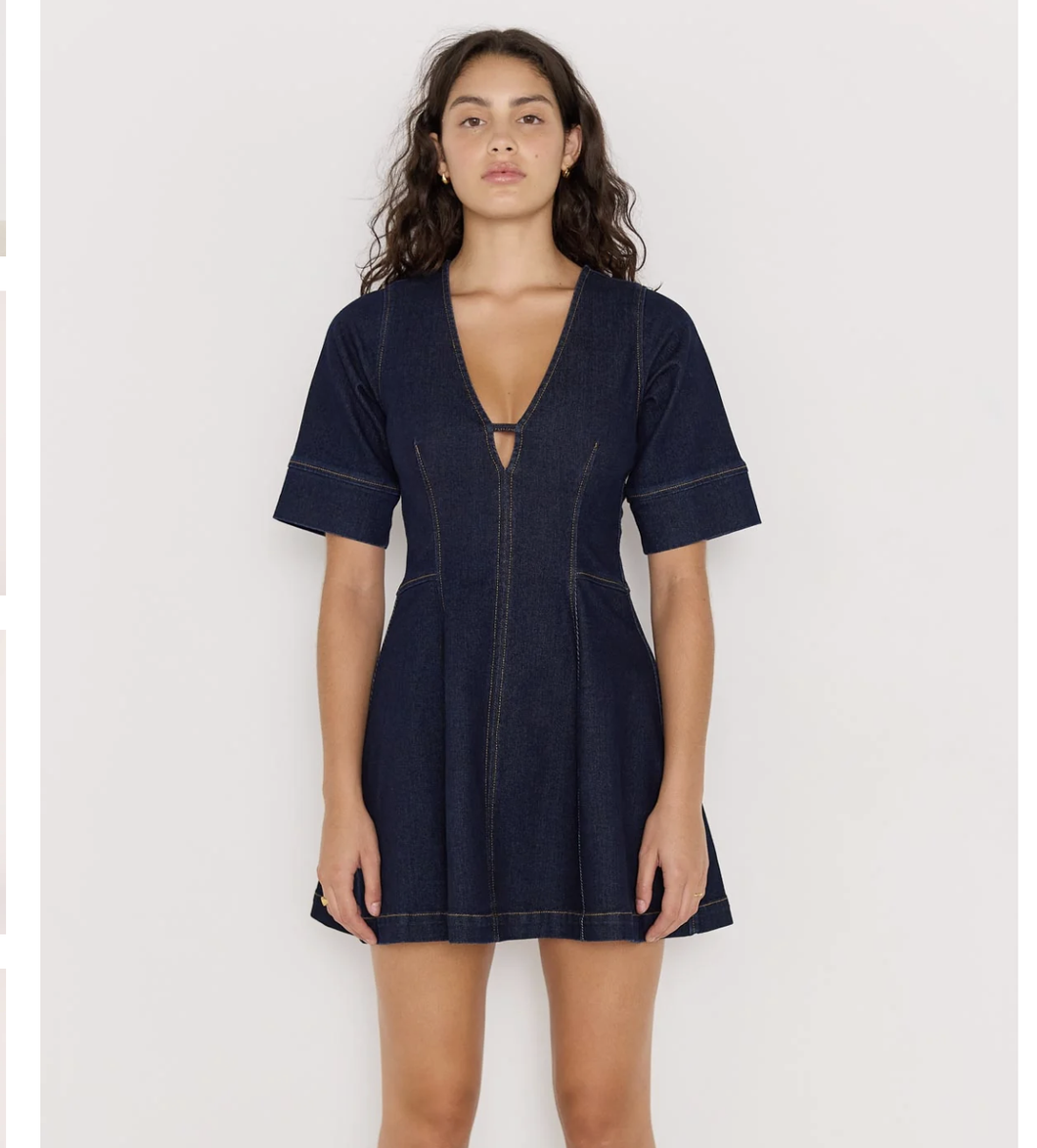 CAMILLA DENIM PANEL MINI DRESS