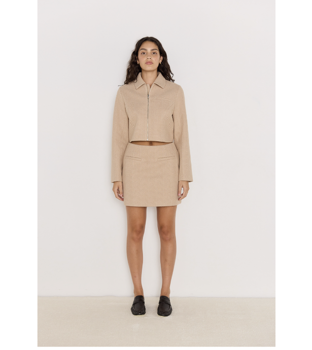 AUDREY HERRINGBONE MINI SKIRT