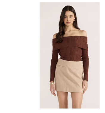 ZOE OFF SHOULDER KNIT TOP