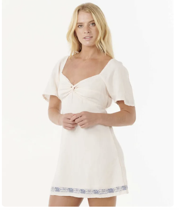 OCEANIC EMBROIDERED SS MINI DRESS