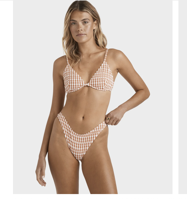 WOMENS WAVE CHECK REECE UNDERWIRE BIKINI SET