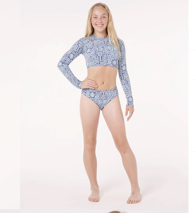 GIRLS-SUNSET LUAU LONG SLEEVE BIKINI SET