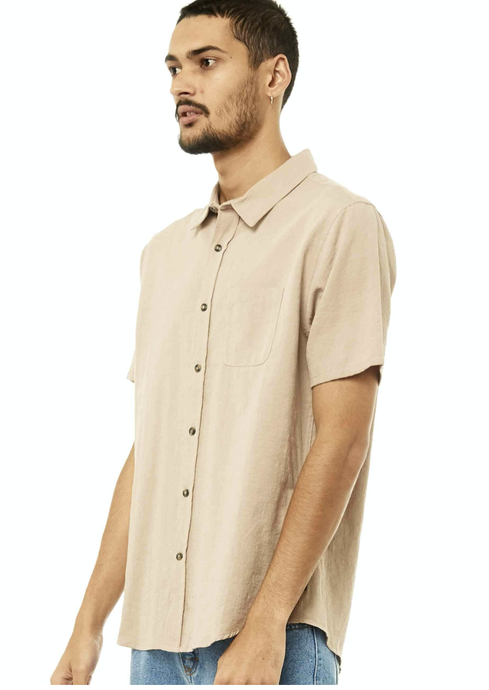 OVERTONE SHORT SLEEVE LINEN SHIRT