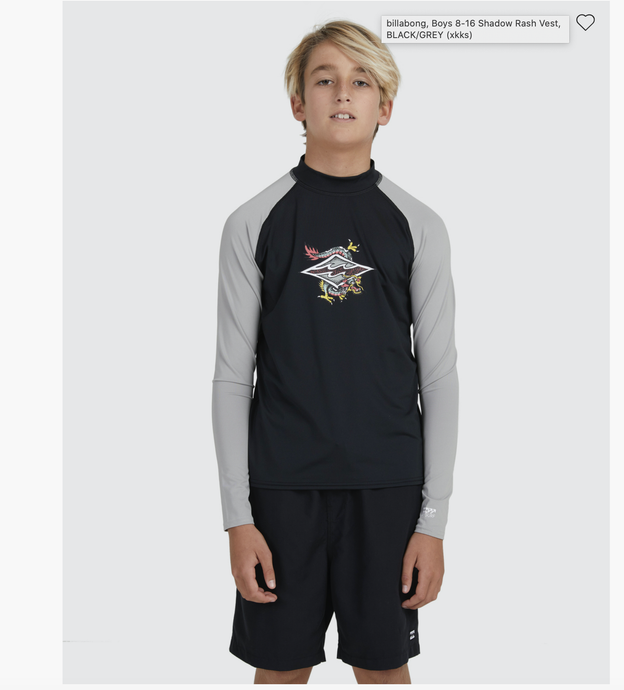 BOYS SHADOW RF L/S RASH SHIRT